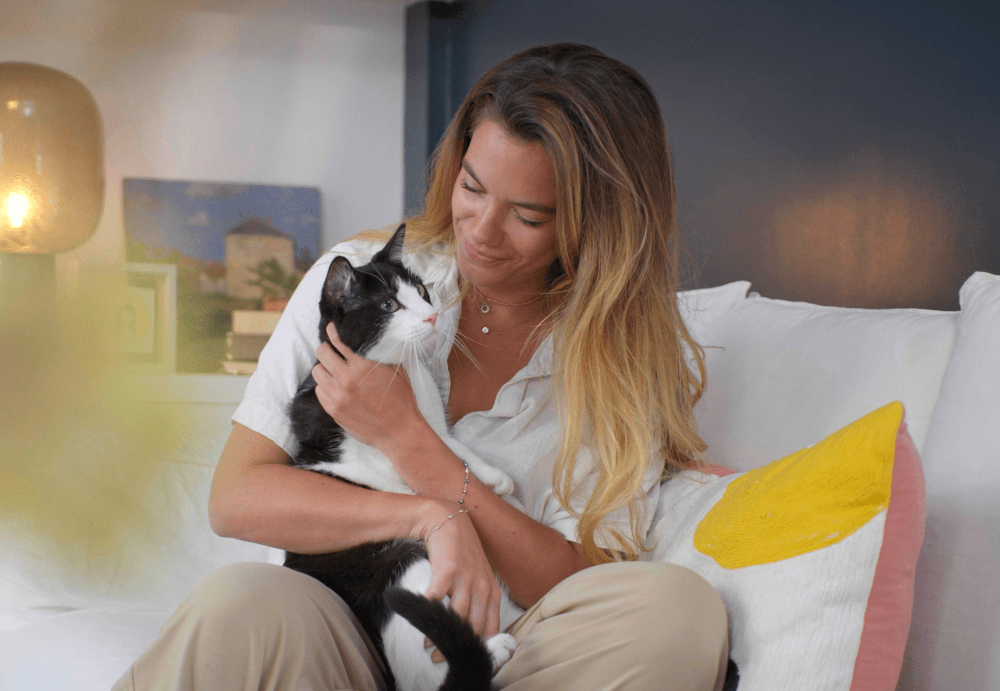 cat and human