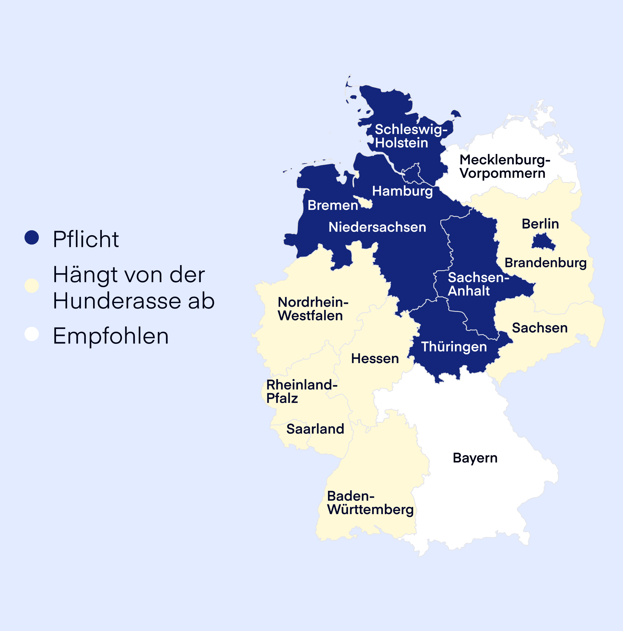 Hundehaftpflicht in Deutschland - Karte